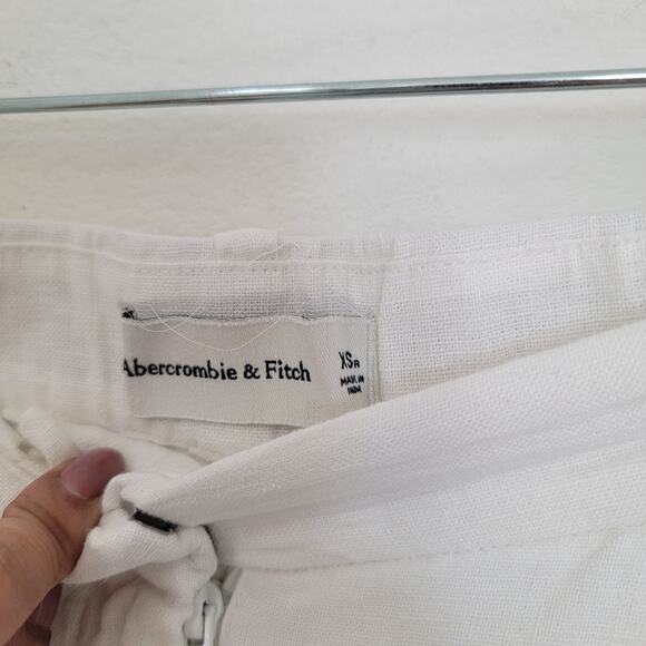Abercrombie & Fitch White High Waist Wide Leg Linen Pants Sz XS Coastal Beachy - Picture 7 of 11
